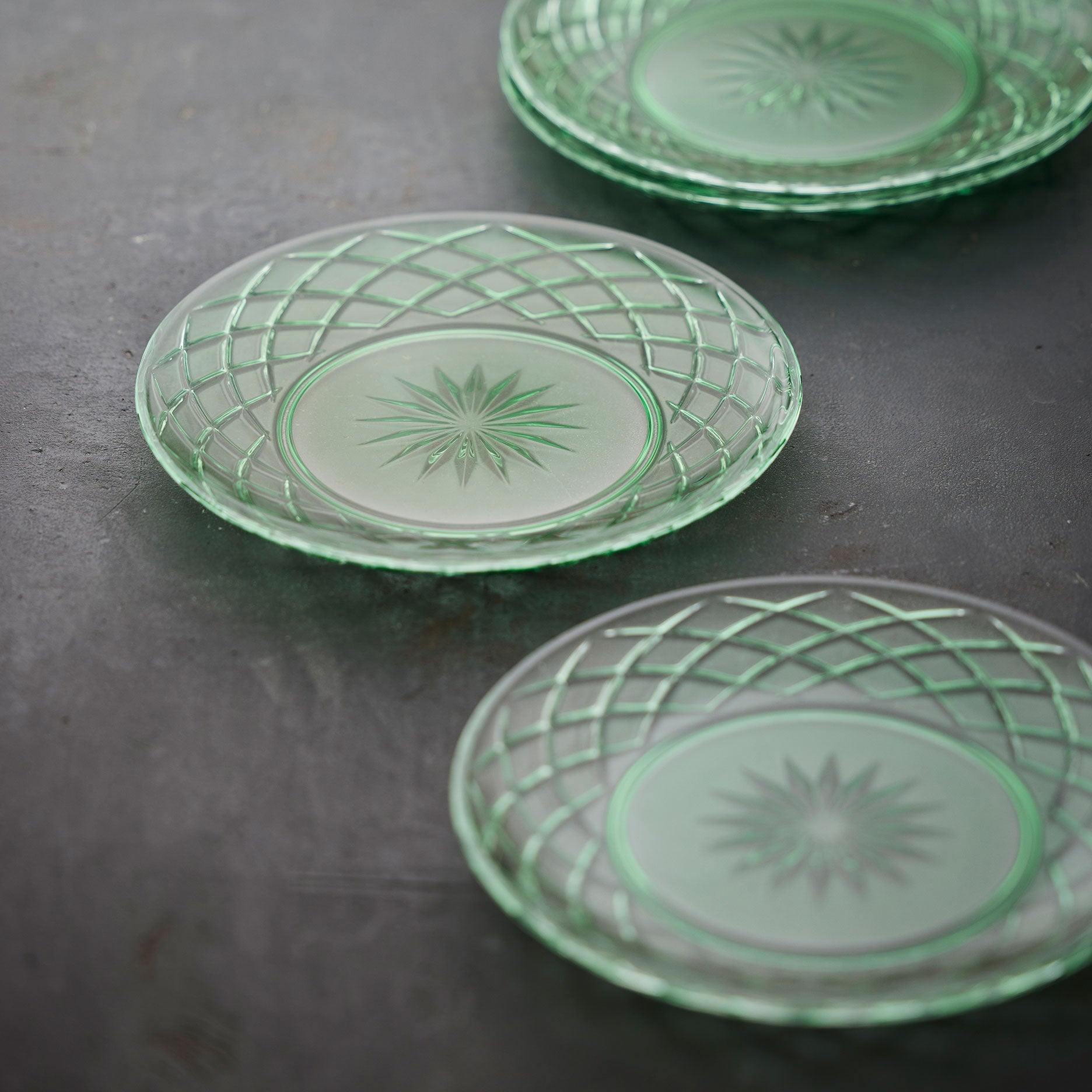 Sorrento glastallerken 4 stk grøn